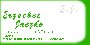 erzsebet jaczko business card